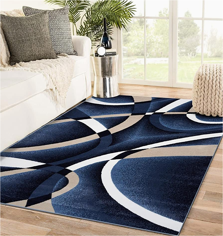 5 X 7 area Rugs On Sale Persian area Rugs 2305 Modern Abstract area Rug Carpet, Navy / 5 X 7,2305 Navy 5×7