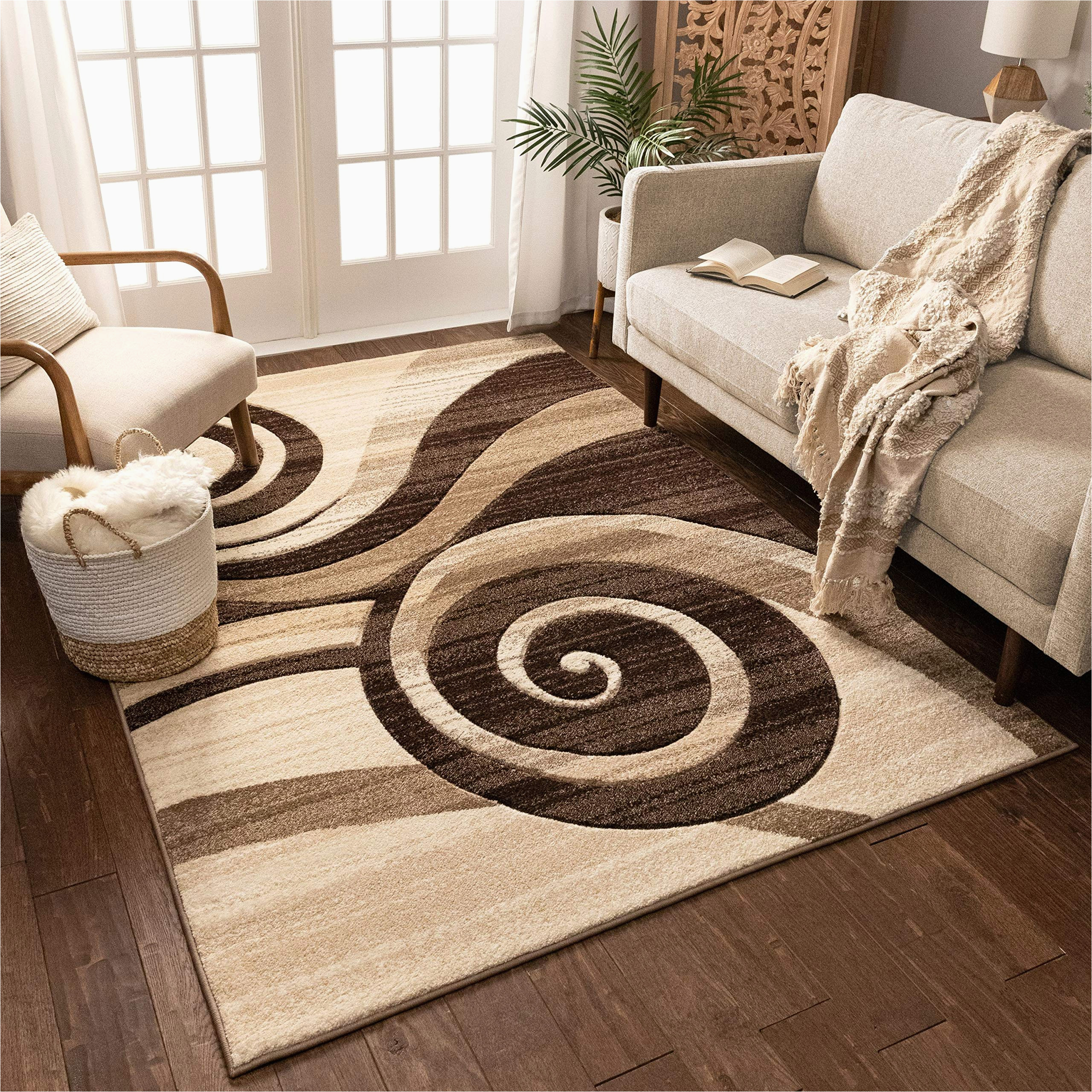 6 7 X 9 6 area Rug Amazon.com: Desert Swirl Brown & Beige Modern 6×9 7×9 ( 6’7″ X 9’3 …