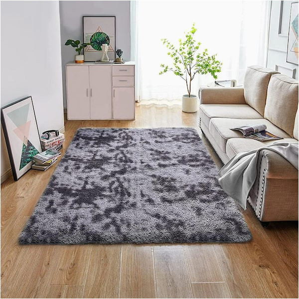 6ft by 8ft area Rug Latepis Plush Shag Dark Grey 6 Ft. X 8 Ft. solid Polyester area …