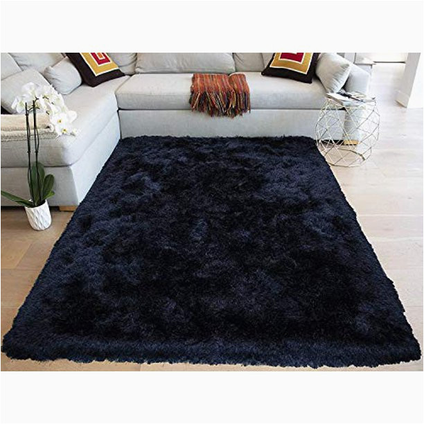 8 X 10 Black area Rug 8×10 Feet Black Crow Dark Night Color area Rug Carpet Rug solid soft Plush Pile Shag Shaggy Fuzzy Furry Modern Contemporary Decorative Designer …