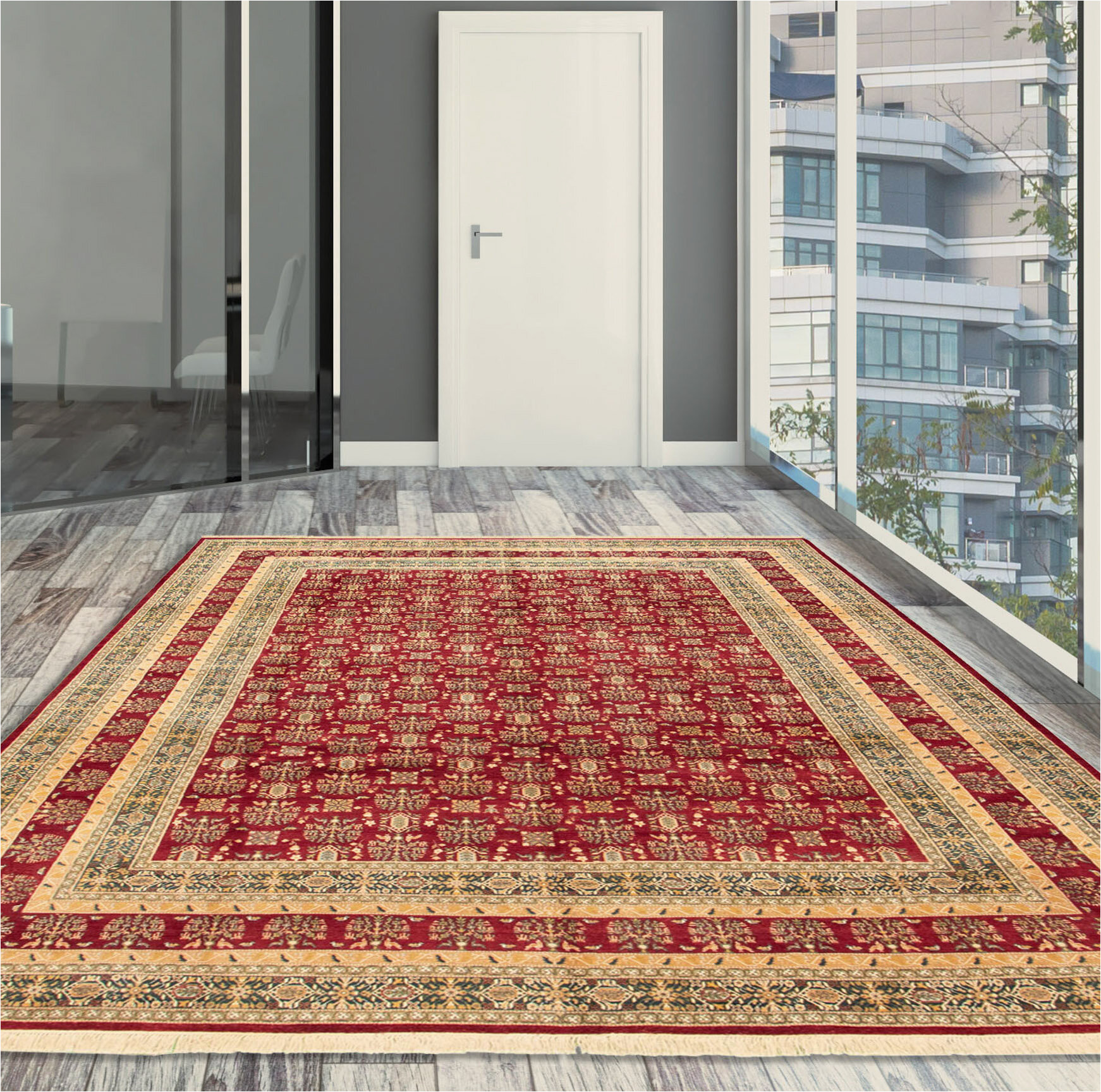 9 X 11 Wool area Rugs One-of-a-kind Hand-knotted New Age 9′ X 11’8″ Wool area Rug In Burgundy/beige