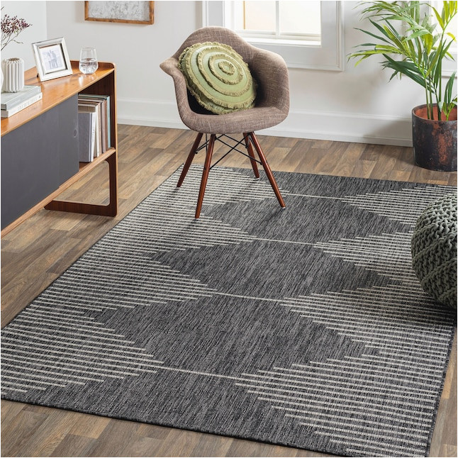 9×12 Indoor Outdoor area Rugs Surya Eagean 9 X 12 Black Indoor/outdoor Medallion Mid-century …