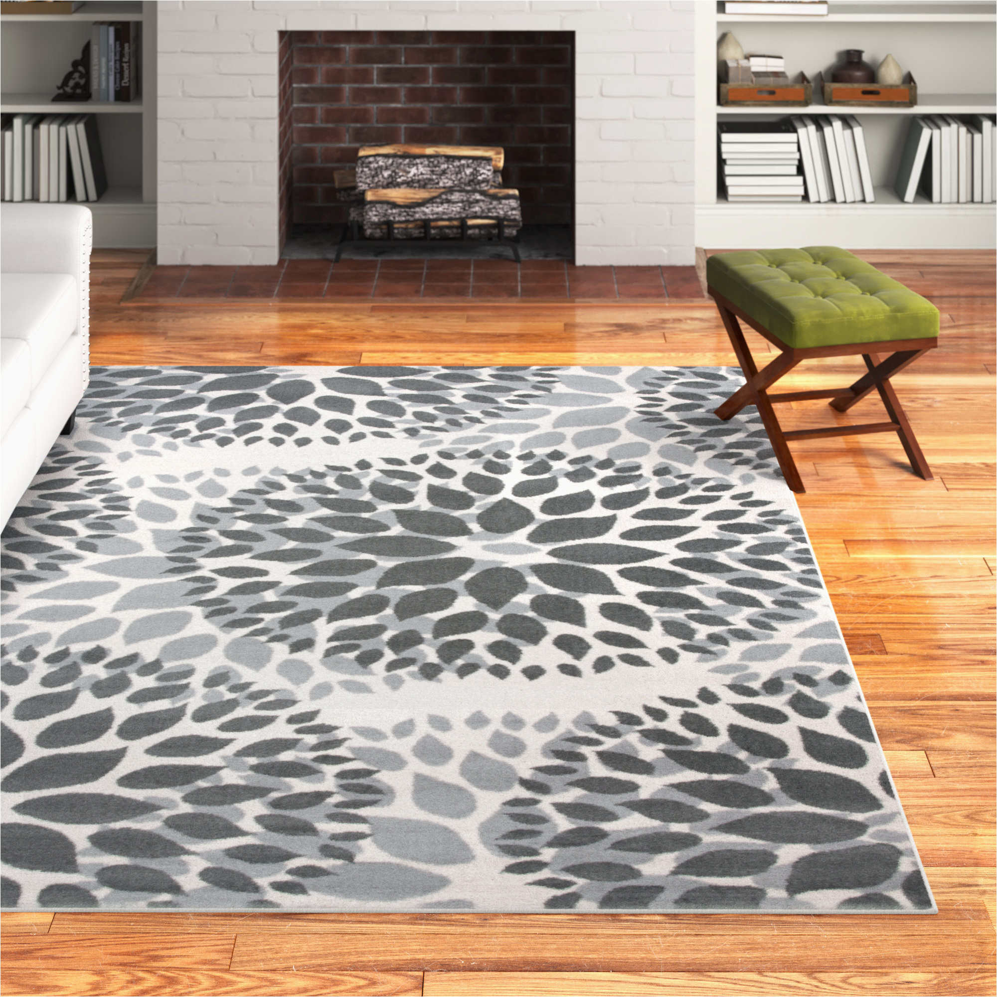 Beaudette Floral Red area Rug Regner Floral Gray area Rug