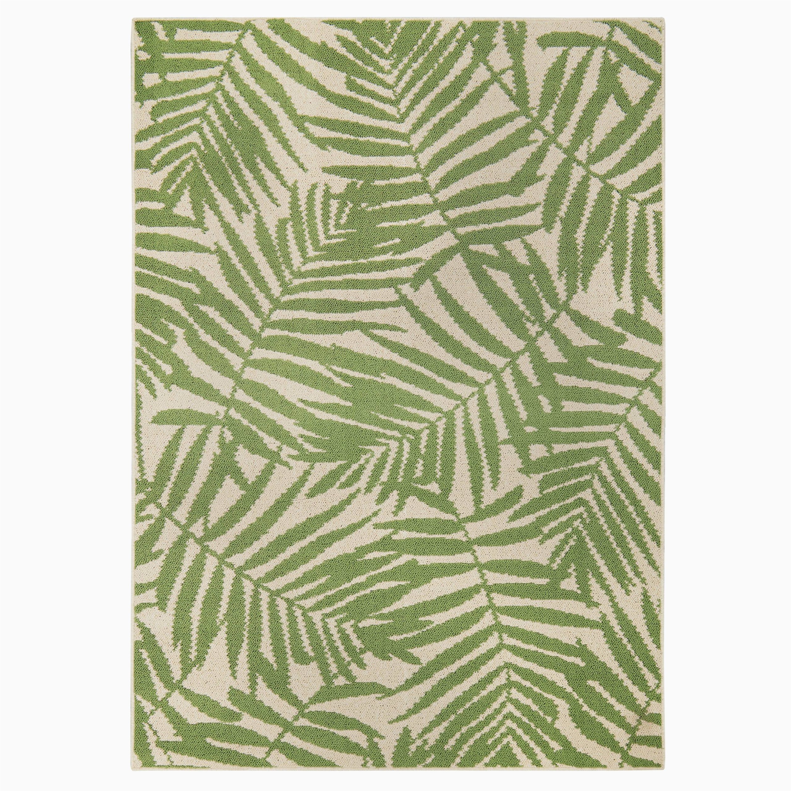 Beige and Green area Rugs 8×10 Mainstays Palms Tufted Floral Outdoor Rug, Green and Beige, 8’x10′