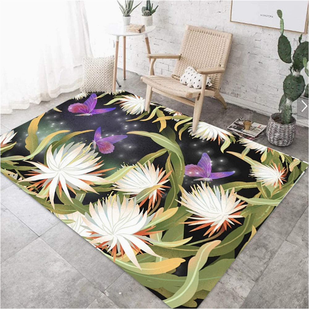 Best area Rugs for Allergy Sufferers Rugmrz Carpet Room Rug, Green Leaf, Floral Pattern, Fresh Rug, soft and Non-slip Rug, Outdoor Rug, for Allergy Sufferers, Green, 160 X 230 Cm