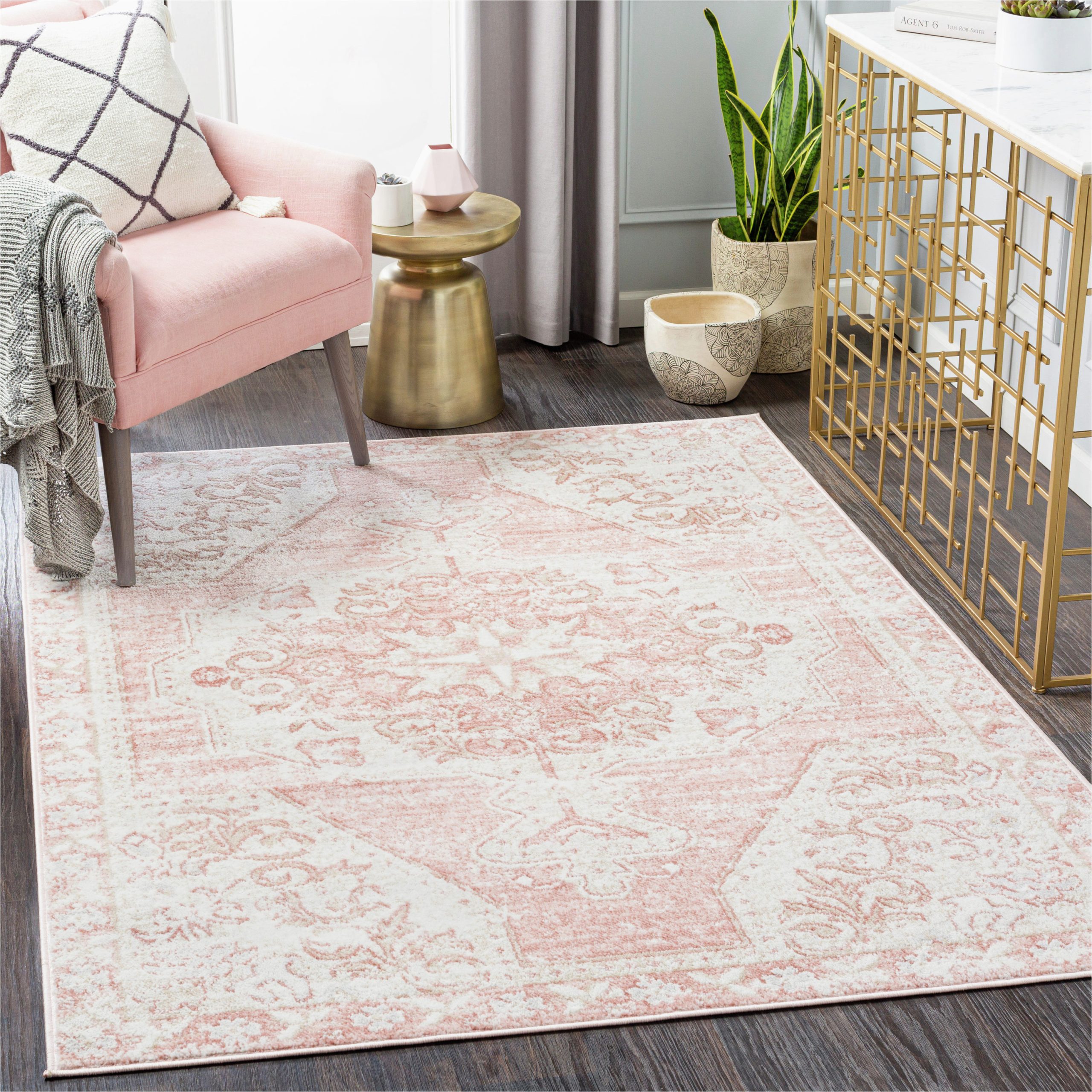 Cheap area Rugs 5 X 7 Surya St Tropez 5 X 7 Blush Indoor Medallion Global area Rug In …