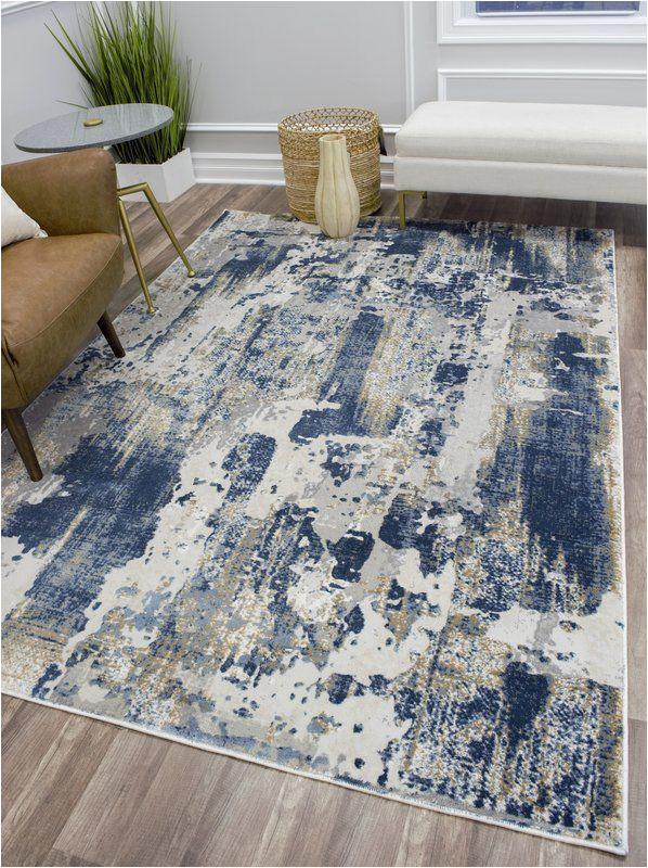 Elias Gray Teal area Rug astor Dark Teal area Rug Blue Living Room Decor, Blue and Gold …