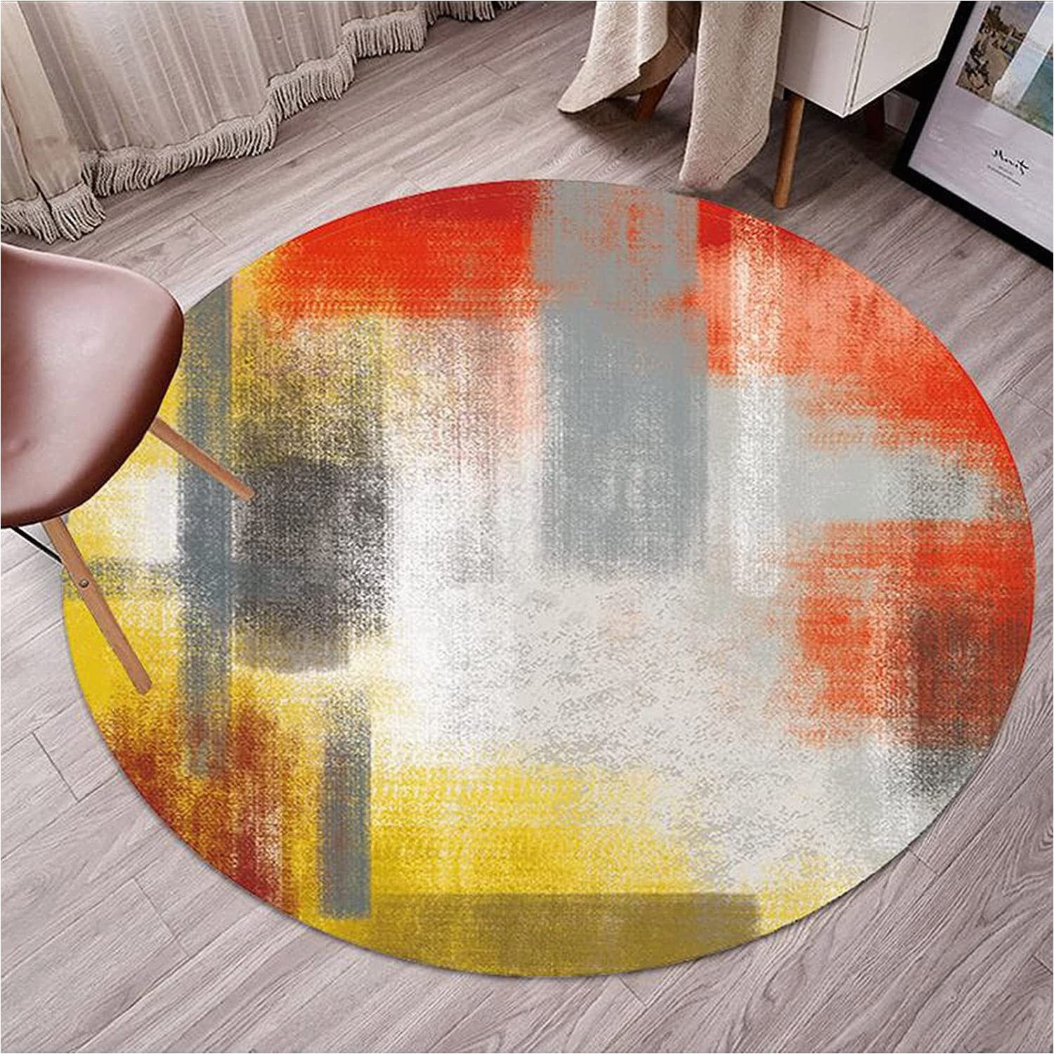 Extra Large Round area Rugs Drsff Modern Red Yellow Round area Rugs for Living Room Bedroom …