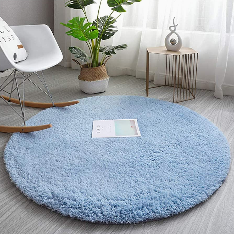 Extra Large Round area Rugs Wlicwei Large Round Lamb Cashmere, Round area Rugs solid Super soft Home Cozy Shaggy Carpet Mat Bedroom Luxurious Furry Floor Pads for Living Room Rug …