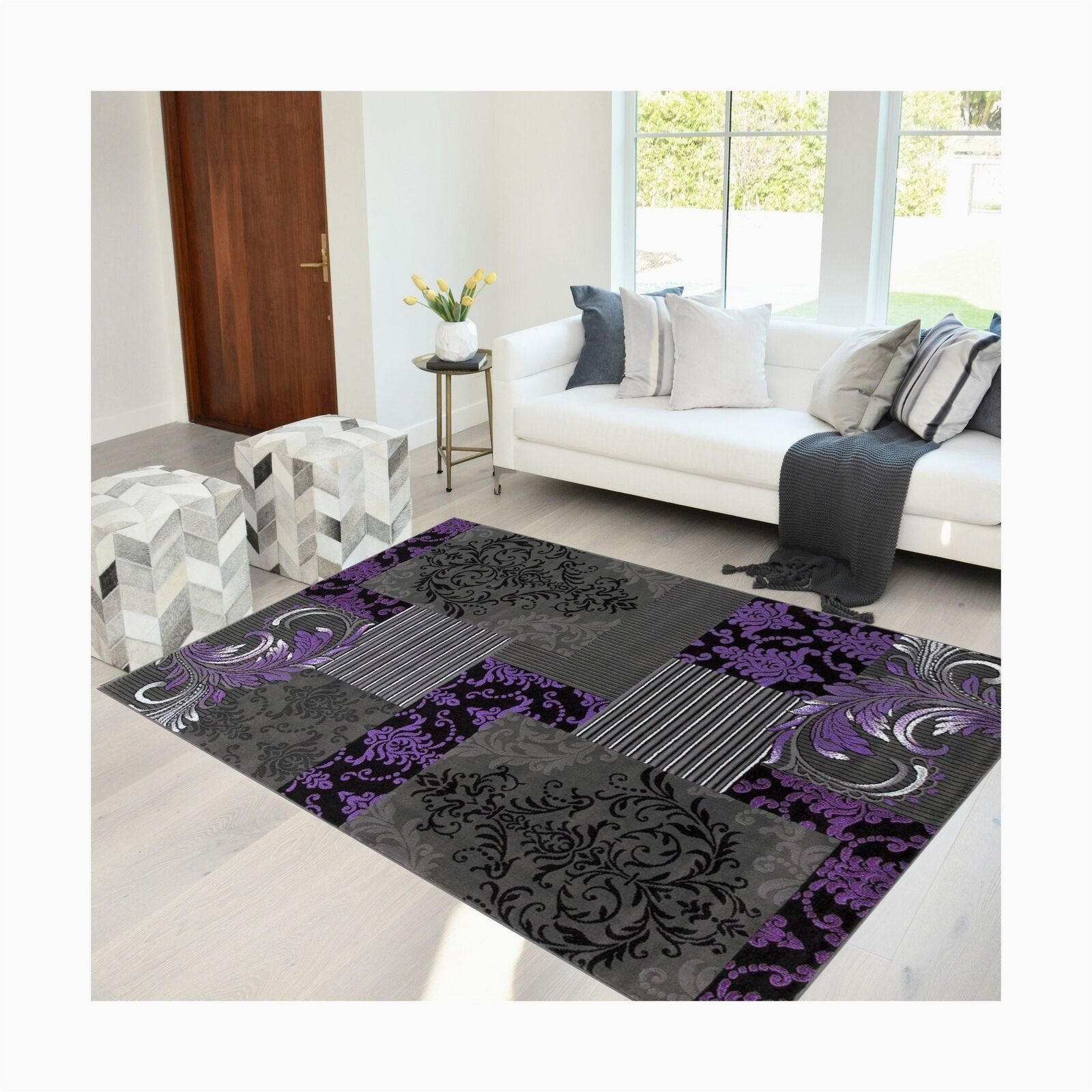 Gray and Silver area Rugs Handcraft Rugs – Purple, Gray, Silver, Black, Abstract area Rug …