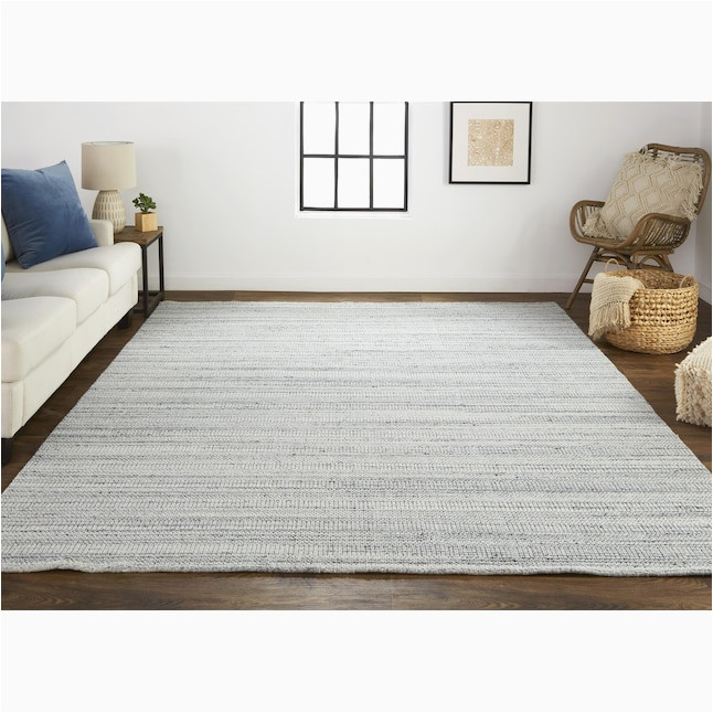 Gray and Silver area Rugs Room Envy Foxwood 9 X 12 Wool Vapor Gray/silver Gray Indoor solid …