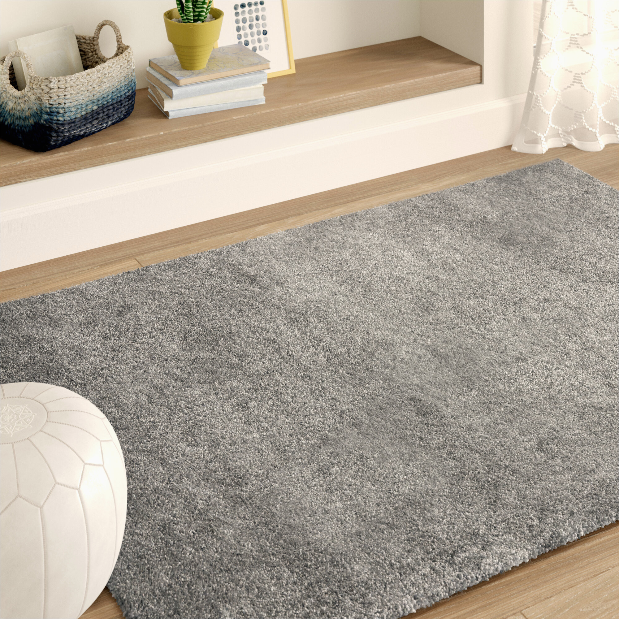 Gray and Silver area Rugs Wrought Studio assiya Shag Silver area Rug & Reviews Wayfair