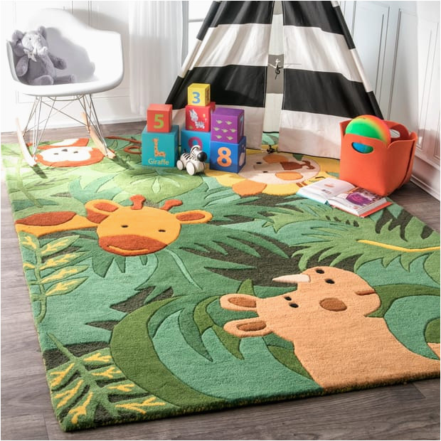 Green Label Plus area Rugs Green Safari Friends area Rug