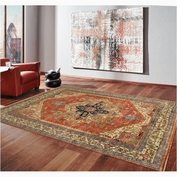Hand Tied Wool area Rugs Pasargad Home Serapi Collection Hand-knotted Wool area Rug – 9 X …