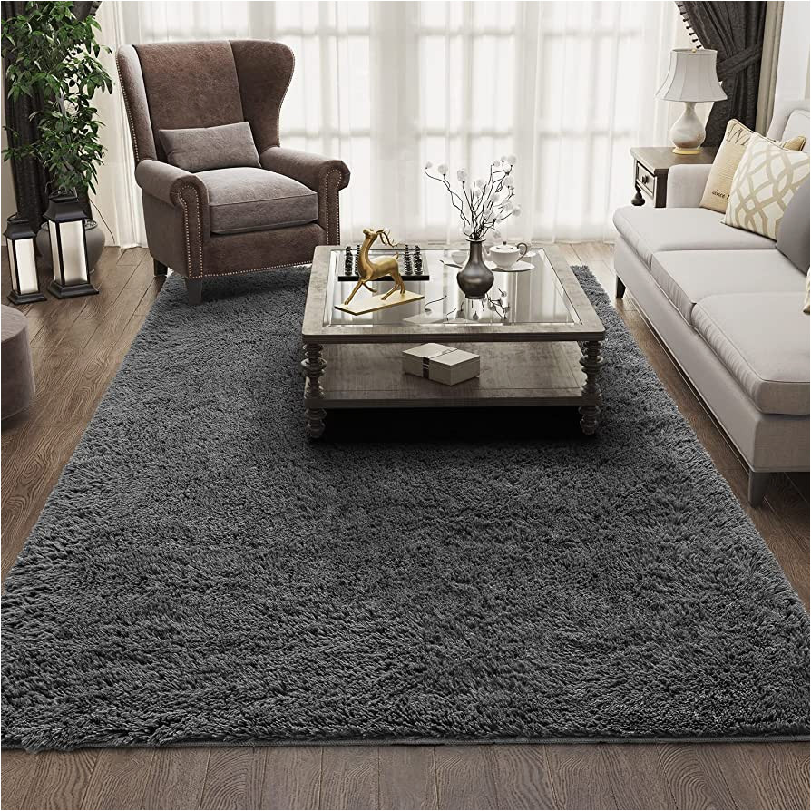 Home Goods area Rugs 6×9 Ophanie 6×9 Rugs for Living Room Grey, Large Fluffy Shag Fuzzy Plush soft Living Room area Rugs, Floor Shaggy Carpets for Bedroom, Gray Carpet for …