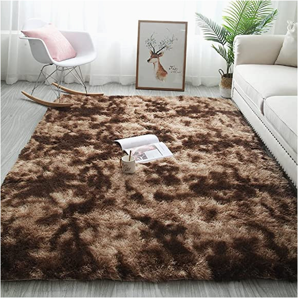 Home Goods area Rugs 6×9 Rainlin Faux Fur Shag 6×9 area Rugs for Living Room, Anti-skid Modern Plush soft Carpet Extra Comfy Fluffy Nursery Rug for Bedroom Home Decor, Coffee