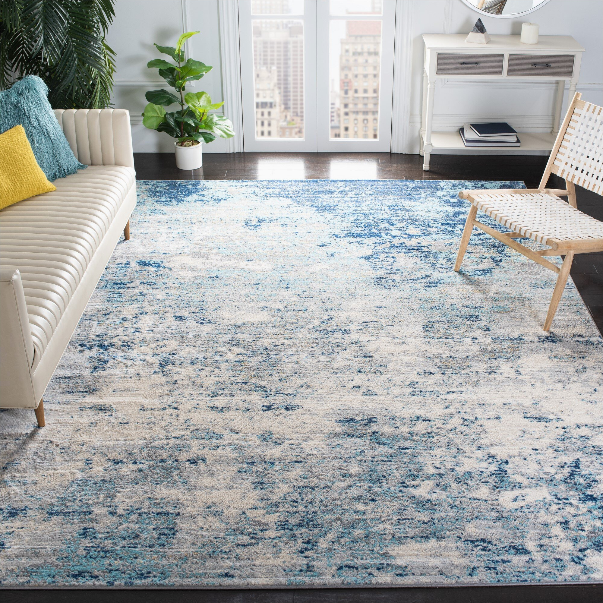 Light Blue and Gray area Rug N’keal Abstract Light Gray/blue area Rug