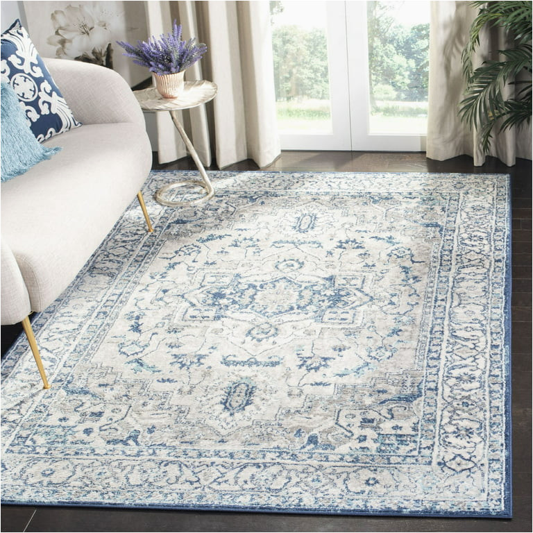 Light Blue and Gray area Rug Safavieh Brentwood Kerstin Traditional area Rug, Light Grey/blue, 6′ X 9′