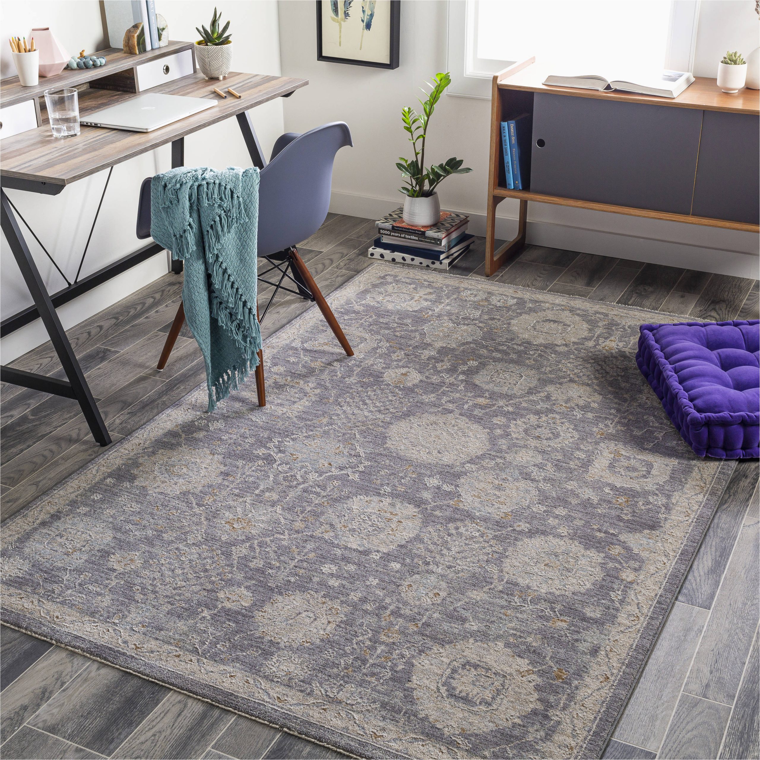 Modern area Rugs Near Me Allen   Roth Miriam 9 X 12 Blue Indoor Floral/botanical Mid-century Modern area Rug