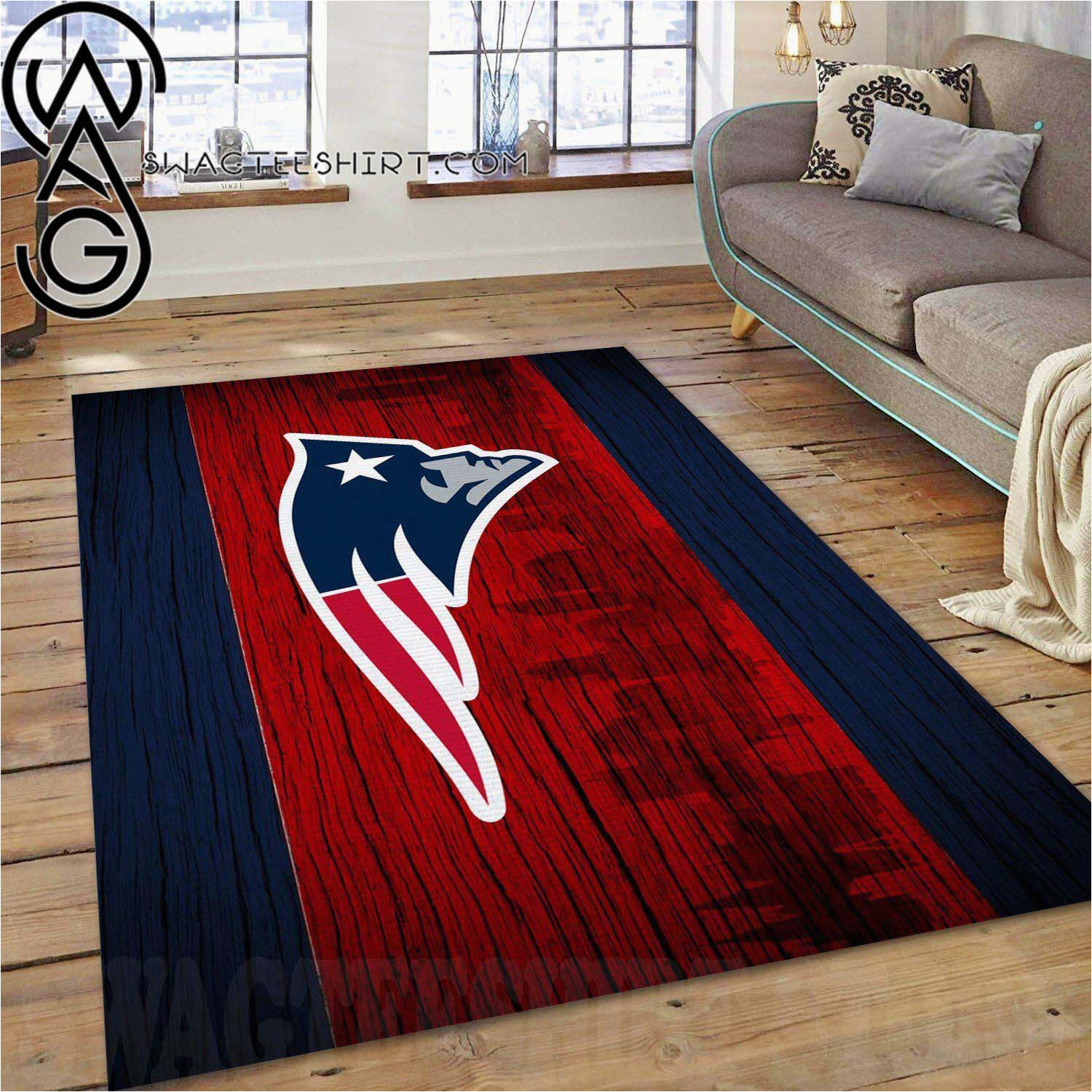 New England Patriots area Rug High Quality] Nfl New England Patriots Wooden Style Living Room …