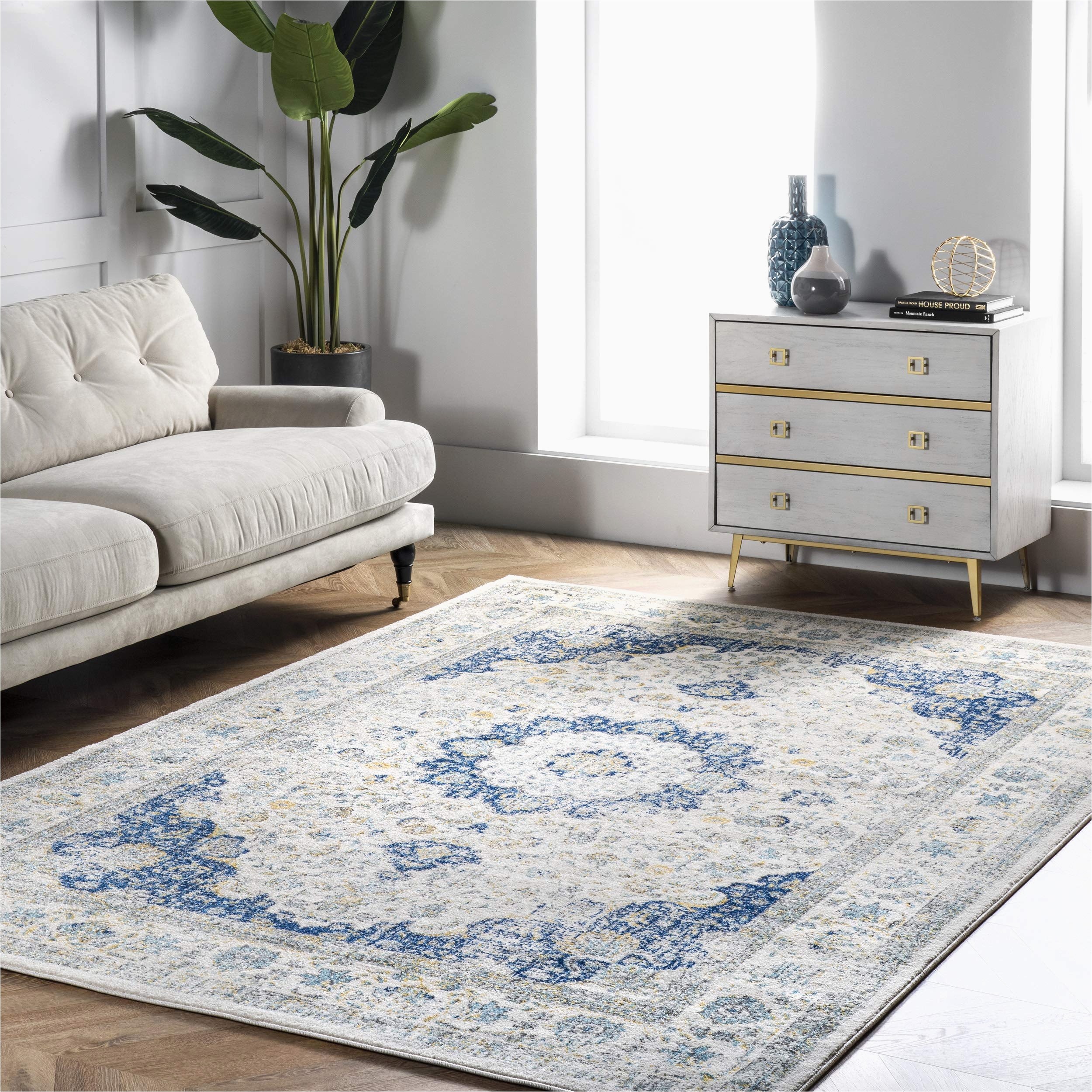 Nuloom Traditional Distressed oriental Blue Grey area Rug Amazon.com: Nuloom Persian Verona Distressed Large area Rug, 9′ X …