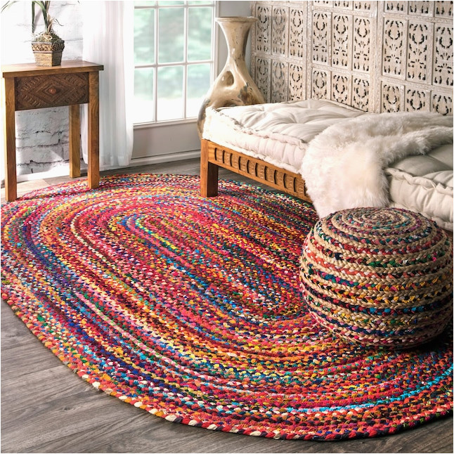 Oval area Rugs 6 X 8 Nuloom Tammara 5 X 8 Braided Oval Indoor Stripe area Rug In the …