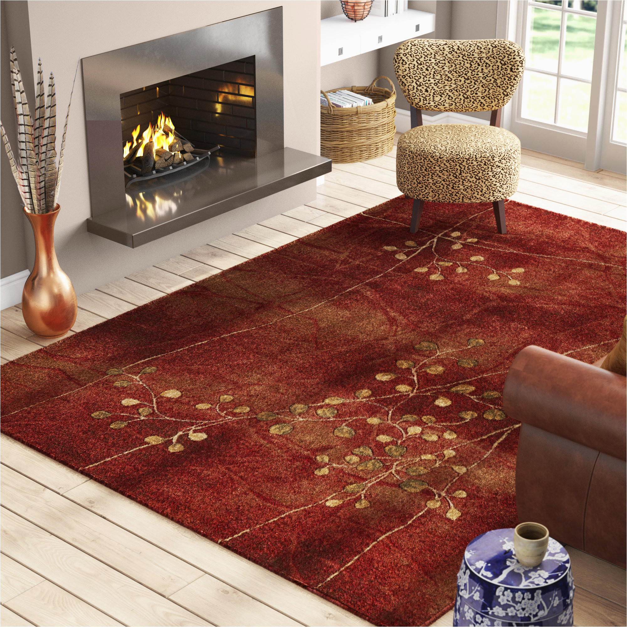 Red area Rugs Near Me andover Millsâ¢ Myron Floral Flame Red/brown area Rug & Reviews …