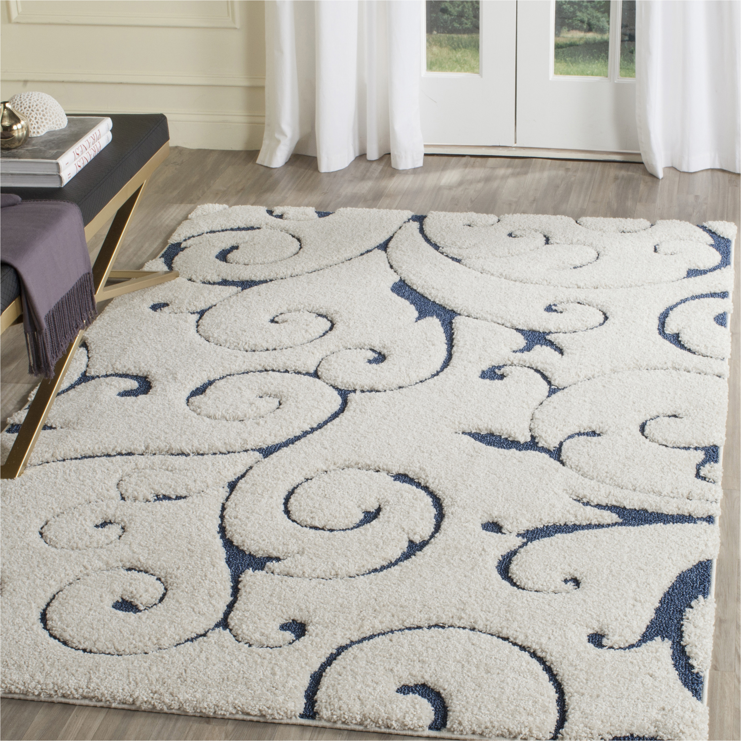 Safavieh Florida Douglas Floral Vines Shag area Rug or Runner Safavieh Florida Douglas Floral Vines Shag area Rug or Runner