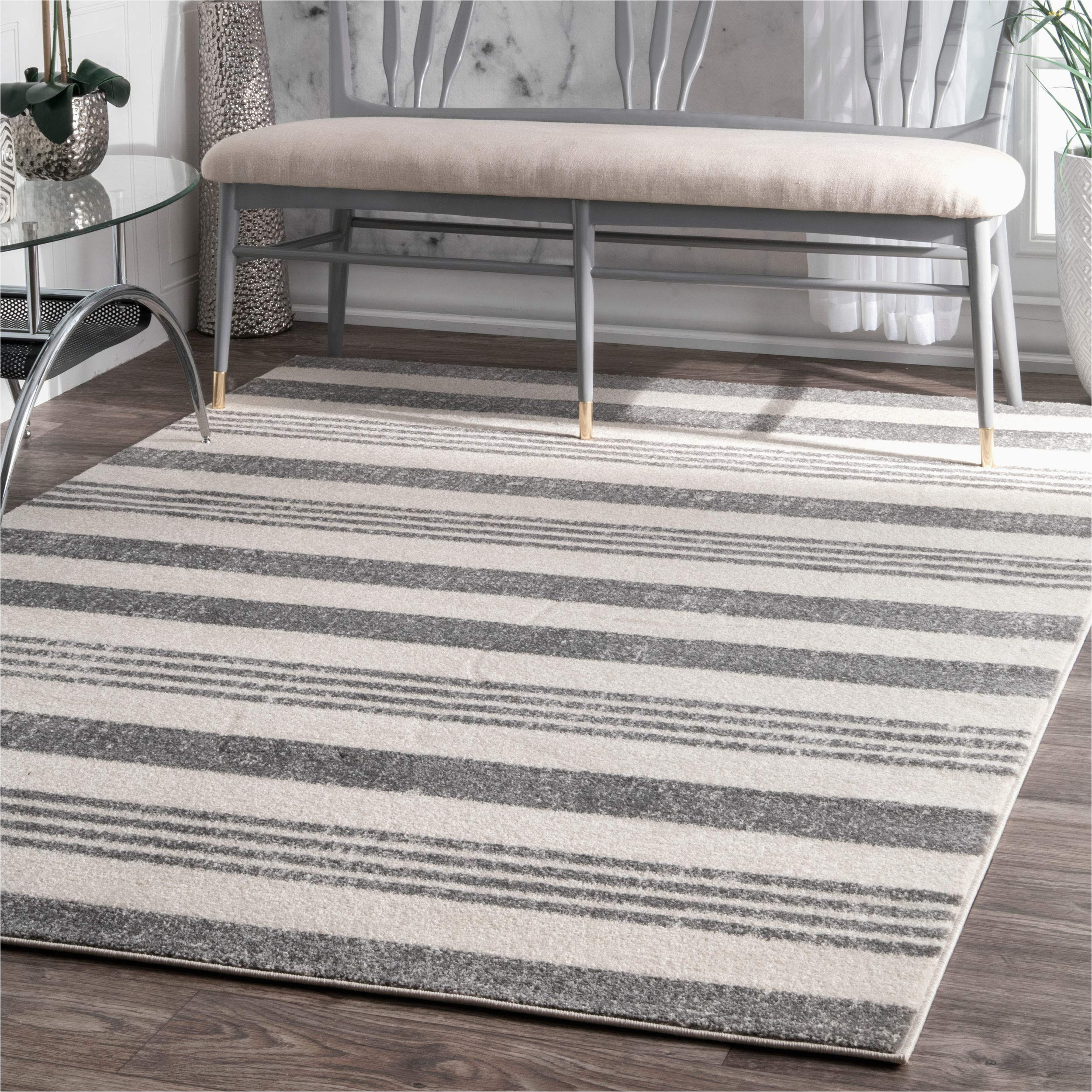 Striped area Rugs 5 X 7 Nuloom Striped Kelsi area Rug, 5′ 3″ X 7′ 7″, Grey