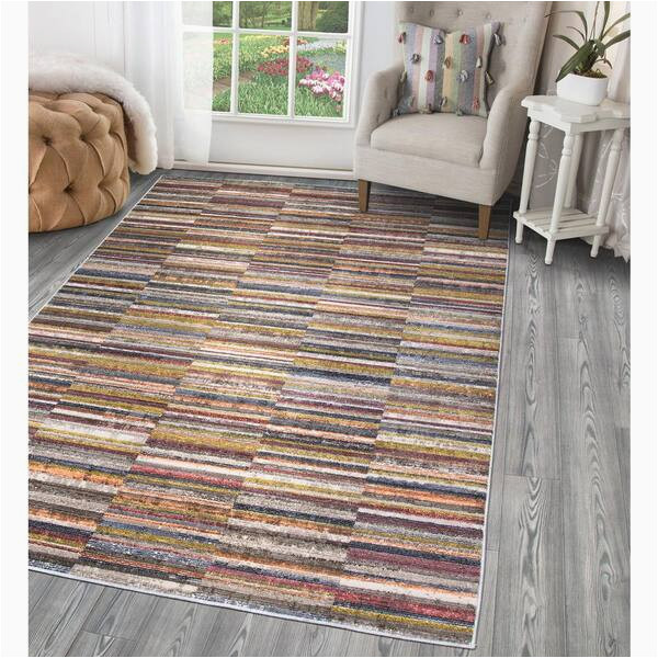 Striped area Rugs 5 X 7 Stylewell Lorraine Multi-color 5 Ft. X 7 Ft. Striped Low Pile …