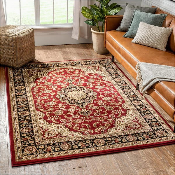 Traditional area Rugs for Living Room Well Woven Barclay Medallion Kashan Red 5 Ft. X 7 Ft. Traditional …