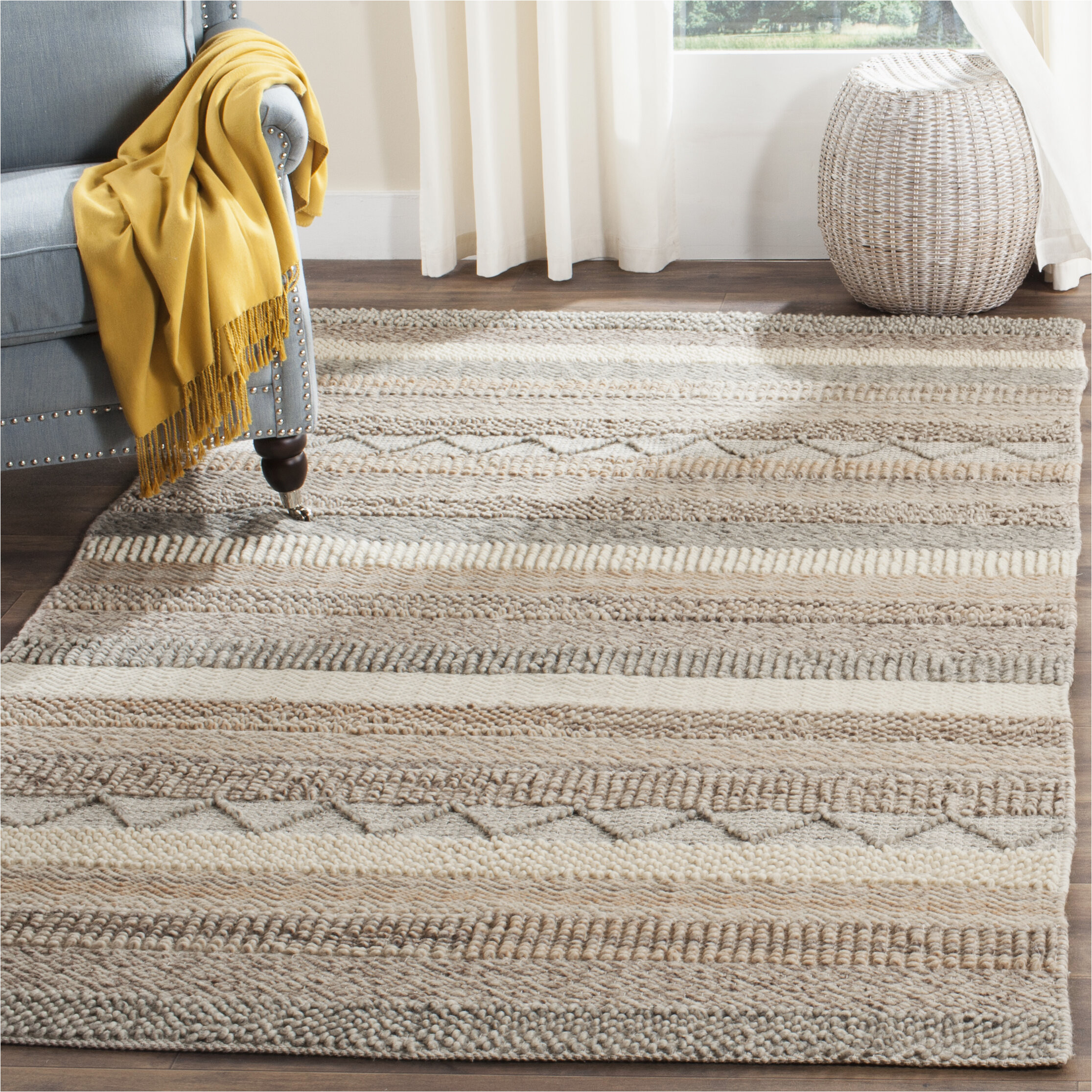 12 X 18 area Rugs for Sale Jacques Striped Handmade Flatweave Wool/cotton Beige area Rug