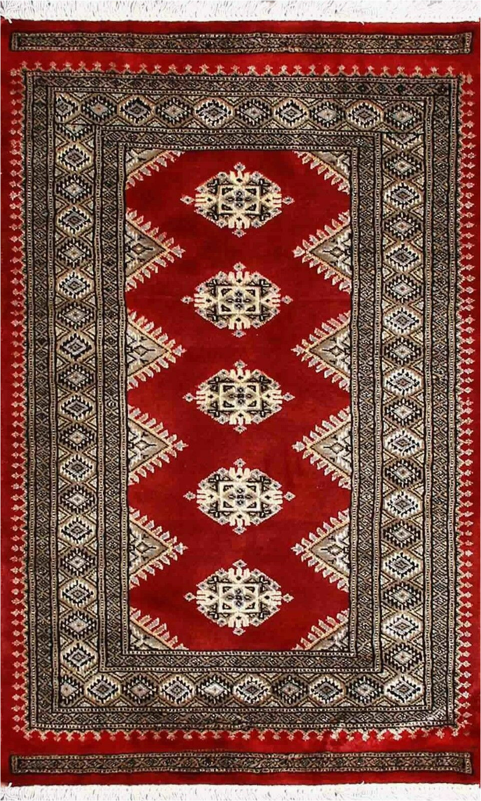 2.5 X 4 area Rug Traditional Handmade oriental Bokhara area Rugs Red/beige Persian …