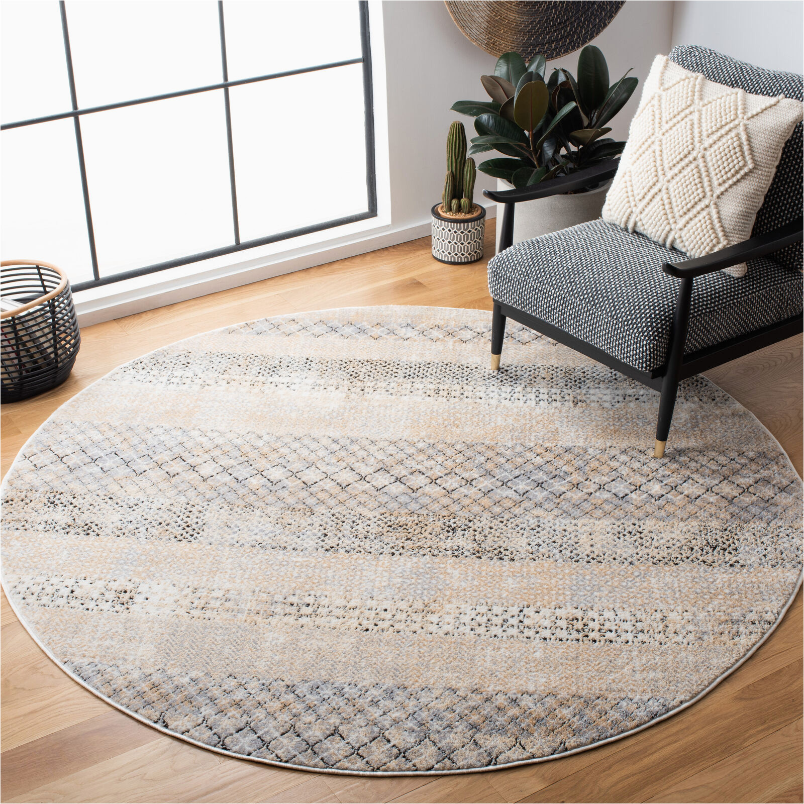 3 X 3 Round area Rugs Safavieh Amelia Grey / Gold 3′ X 3′ Round area Rug – Ala761h-3r