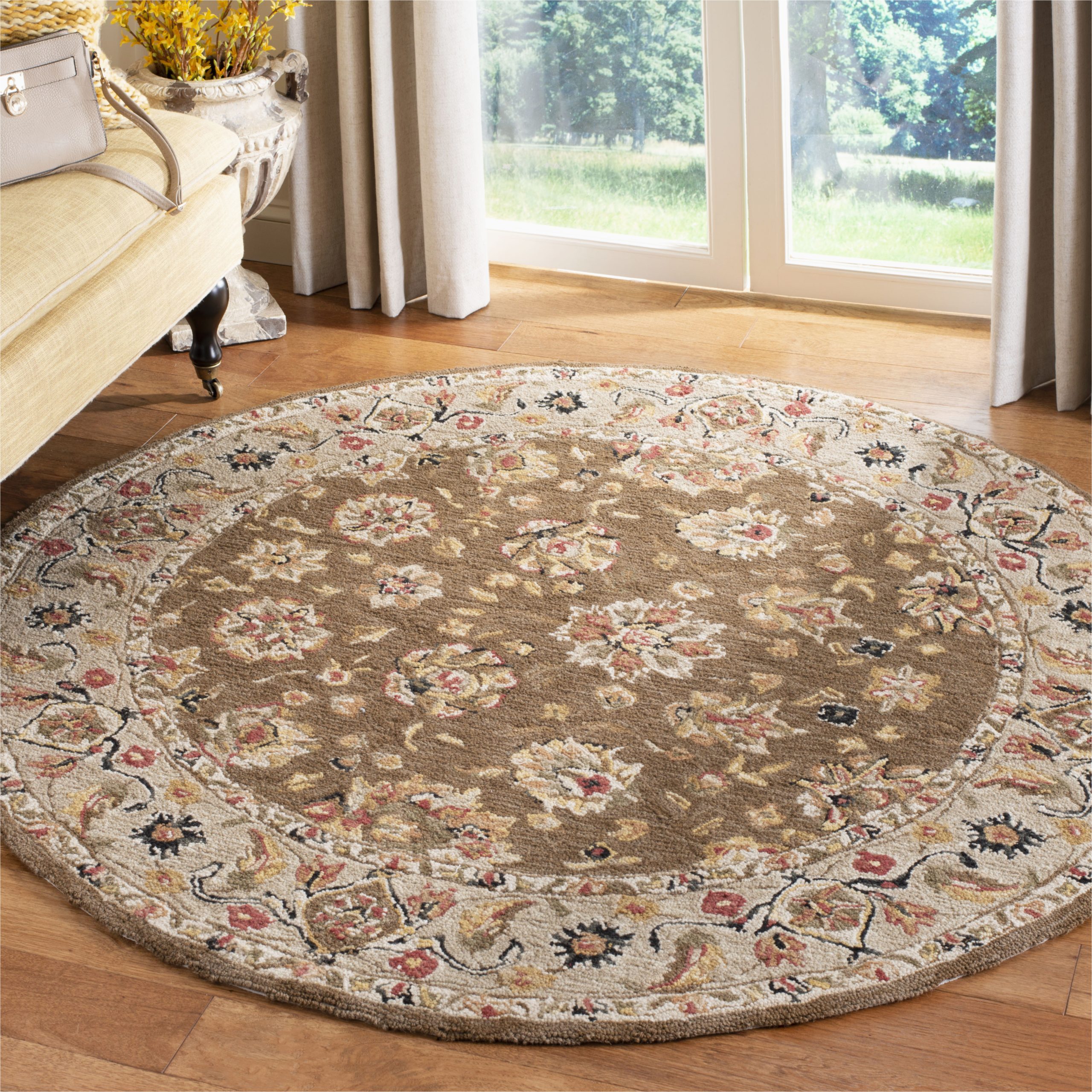 3 X 3 Round area Rugs Safavieh Chelsea Brown / Ivory 3′ X 3′ Round area Rug – Hk505b-3r