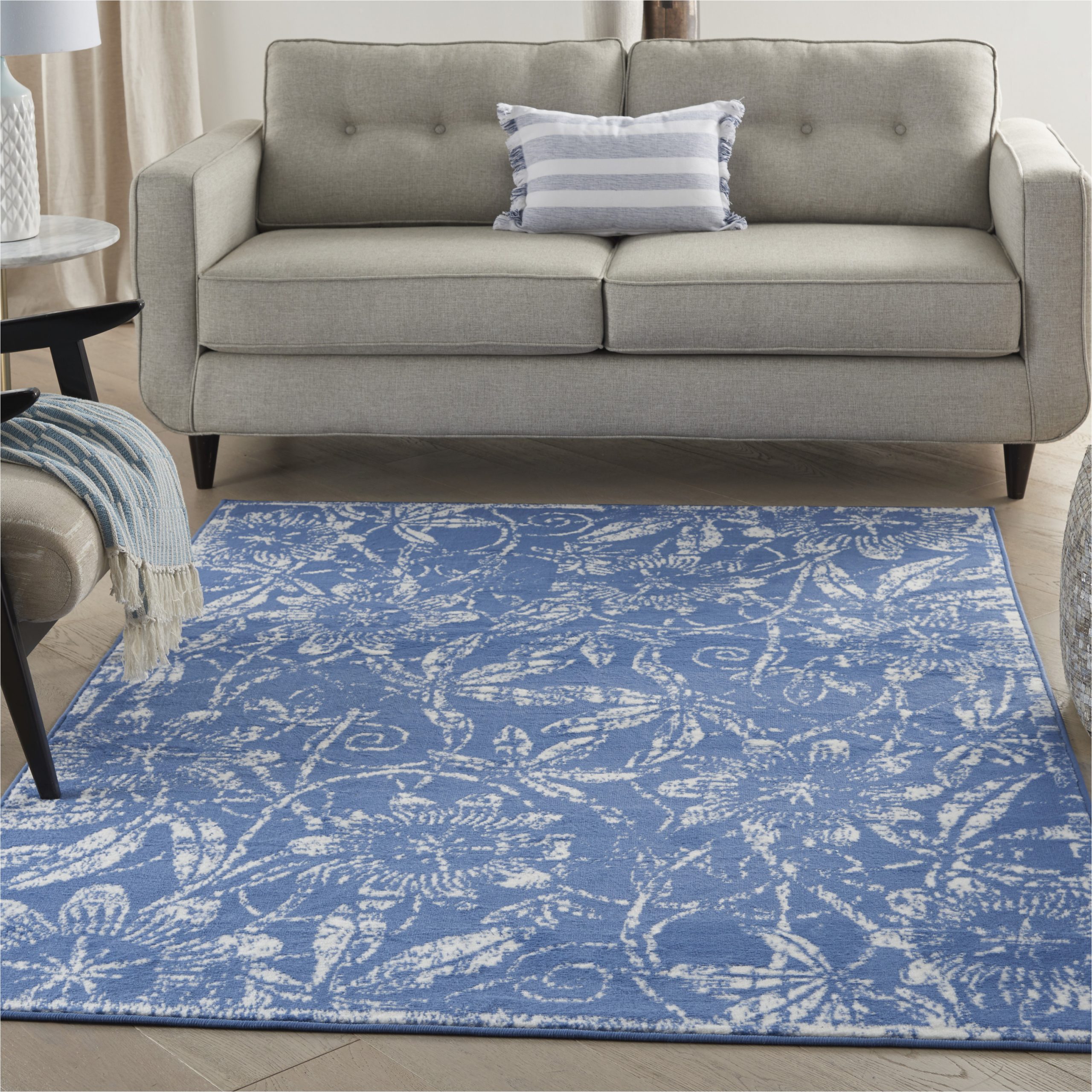 4 X 6 area Rugs Blue Nourison Whimsicle Botanical Bohemian Blue 4′ X 6′ area Rug, (4′ X 6′)