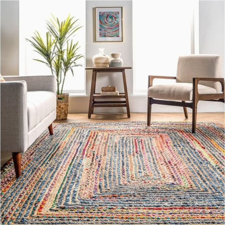 4 X 7 Foot area Rugs Braided Chindi 7 X 7 Square Rugs for Living Room Bohemian – Etsy …