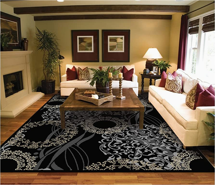 8 X 10 area Rugs Clearance Amazon.com: Luxury Modern Rugs for Living Dining Room Black Cream …
