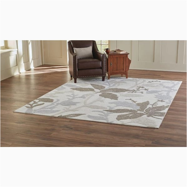 Alexandria Collection Plush Memory Foam area Rug Home Decorators Collection Blooming Flowers Ivory 5 Ft. X 7 Ft …