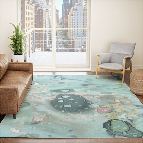 Area Rugs with Blue In them Blue Watercolor Artwork On Carpet area Rug for Bedroom Living …