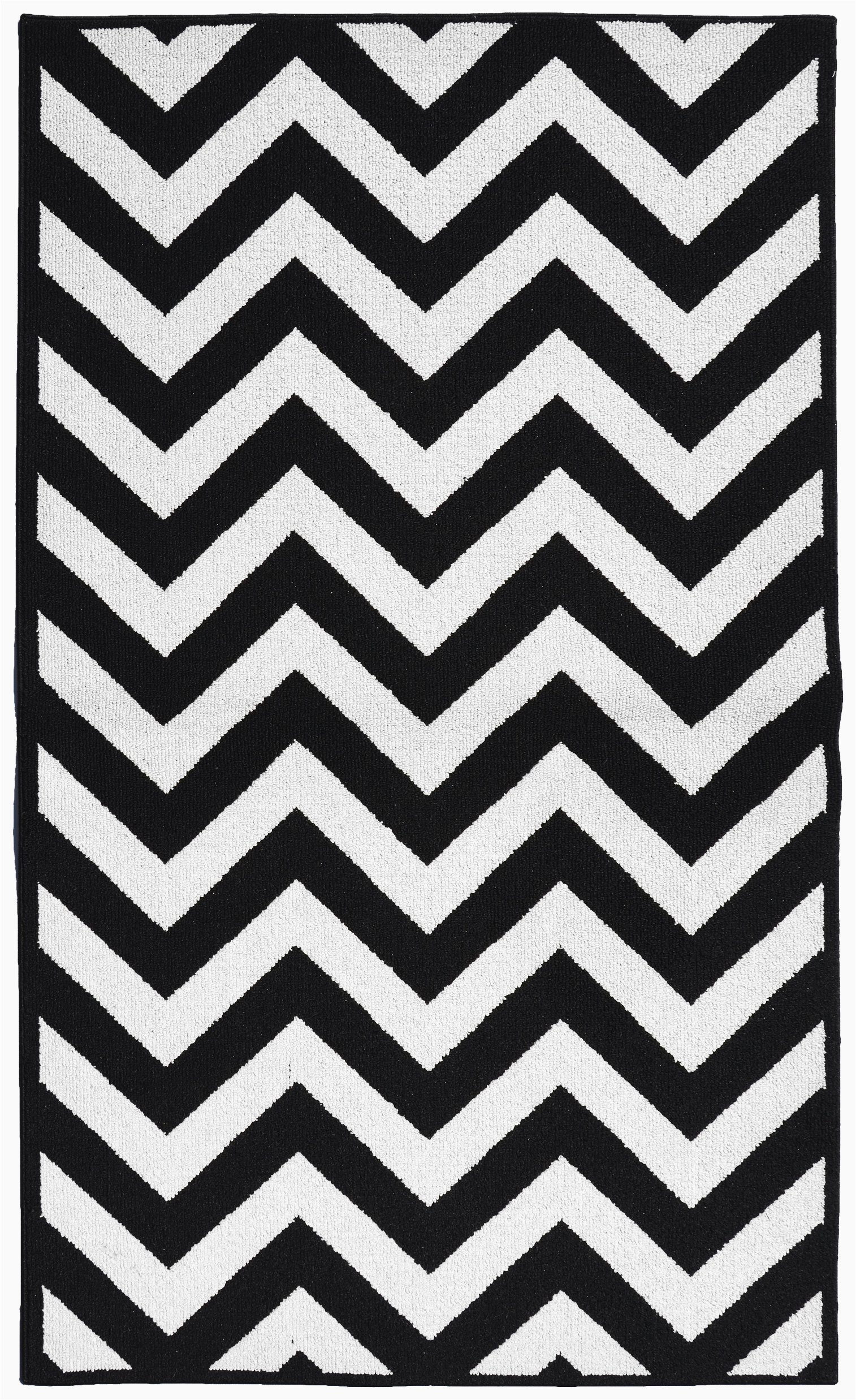 Black and White Chevron area Rug Garland Rug Chevron area Rug, 5 by 7-feet, Large, Black/white