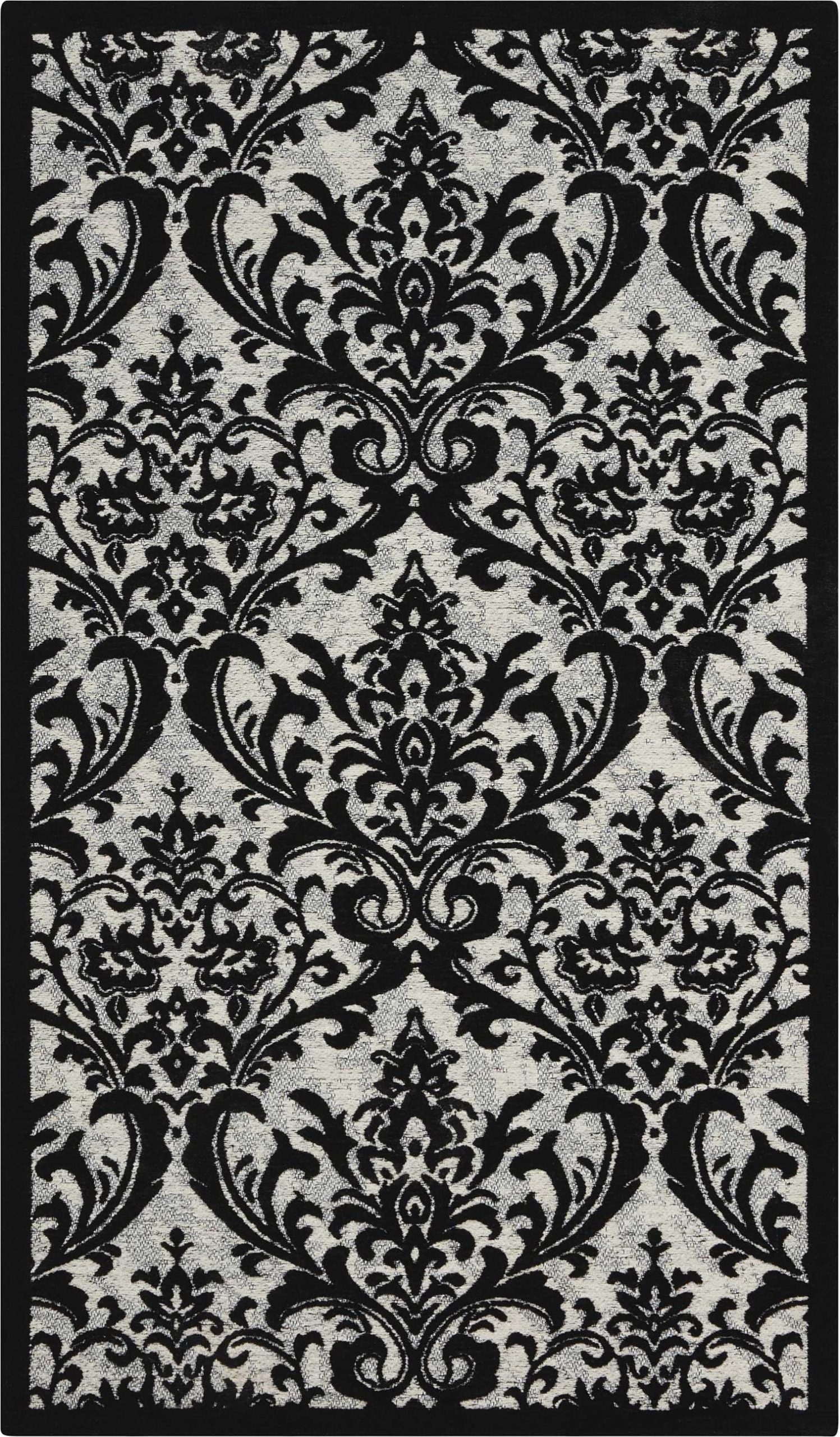 Black and White Damask area Rug Nourison Damask Das02 Black/white area Rug 2’3” X 3’9” Rectangle