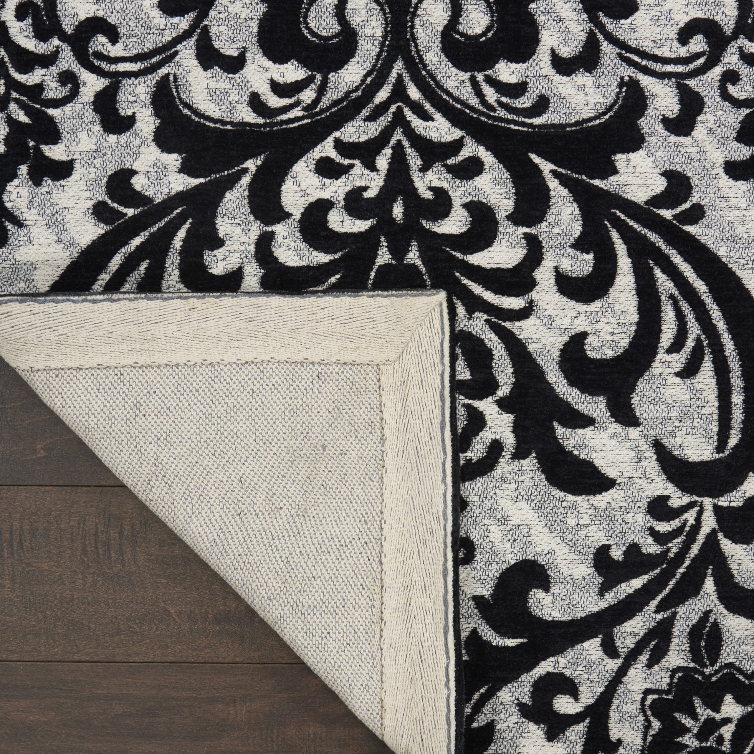 Black and White Damask area Rug Nourison Damask Modern Black/white 8′ X 10′ area Rug, (8′ X 10′)