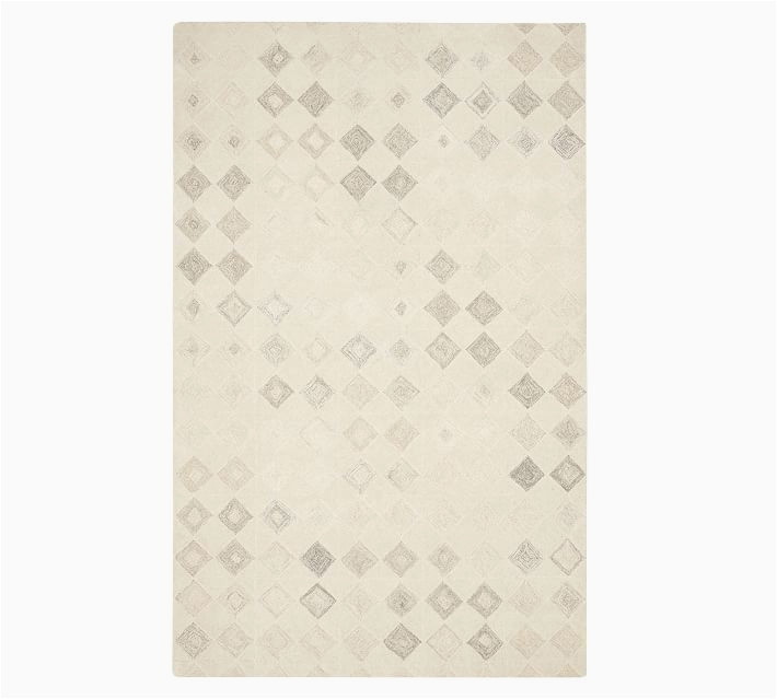 Ivory Diamond Tufted Wool Kelsey area Rug Pin On Products