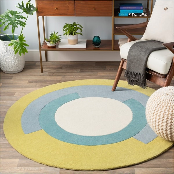 Mid Century Modern Round area Rugs Abbes Mid-century Round Wool area Rug – Overstock – 26637001