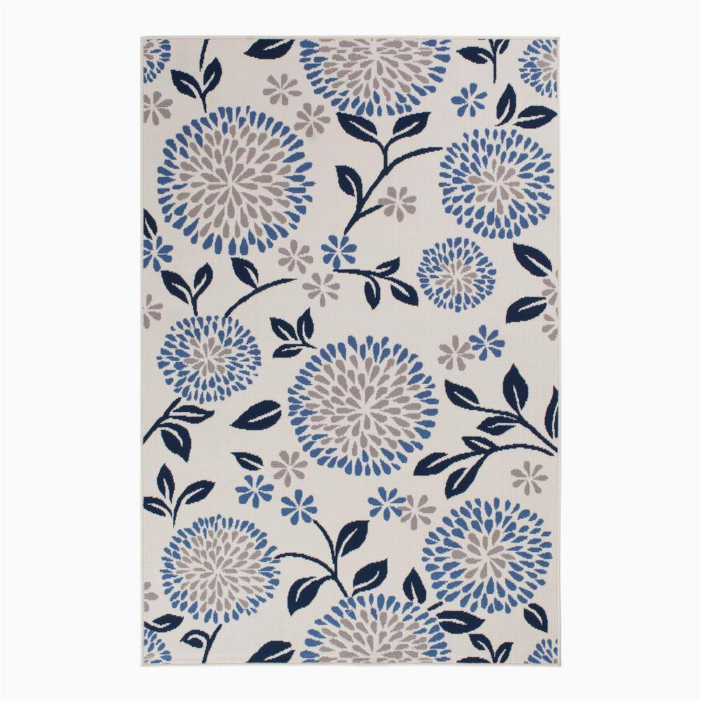 Natco Home Tributary area Rug Natco Chrysanthemum Cream/blue 7 Ft. 10 In. X 9 Ft. 10 In. Floral Polypropylene Indoor/outdoor area Rug 6013.04.67me – the Home Depot