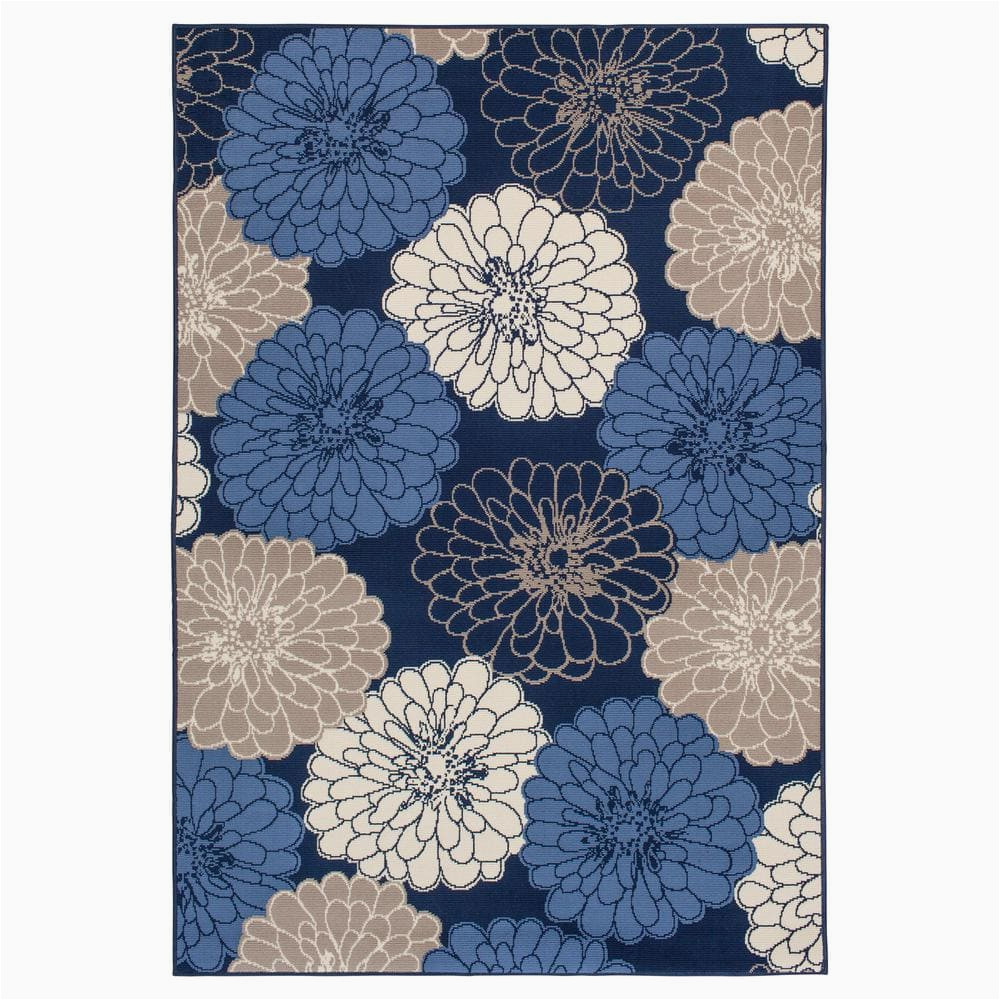 Natco Home Tributary area Rug Natco Marigold Blue/cream 6 Ft. 7 In. X 9 Ft. 6 In. Floral Polypropylene Indoor/outdoor area Rug 1974.91.62me – the Home Depot