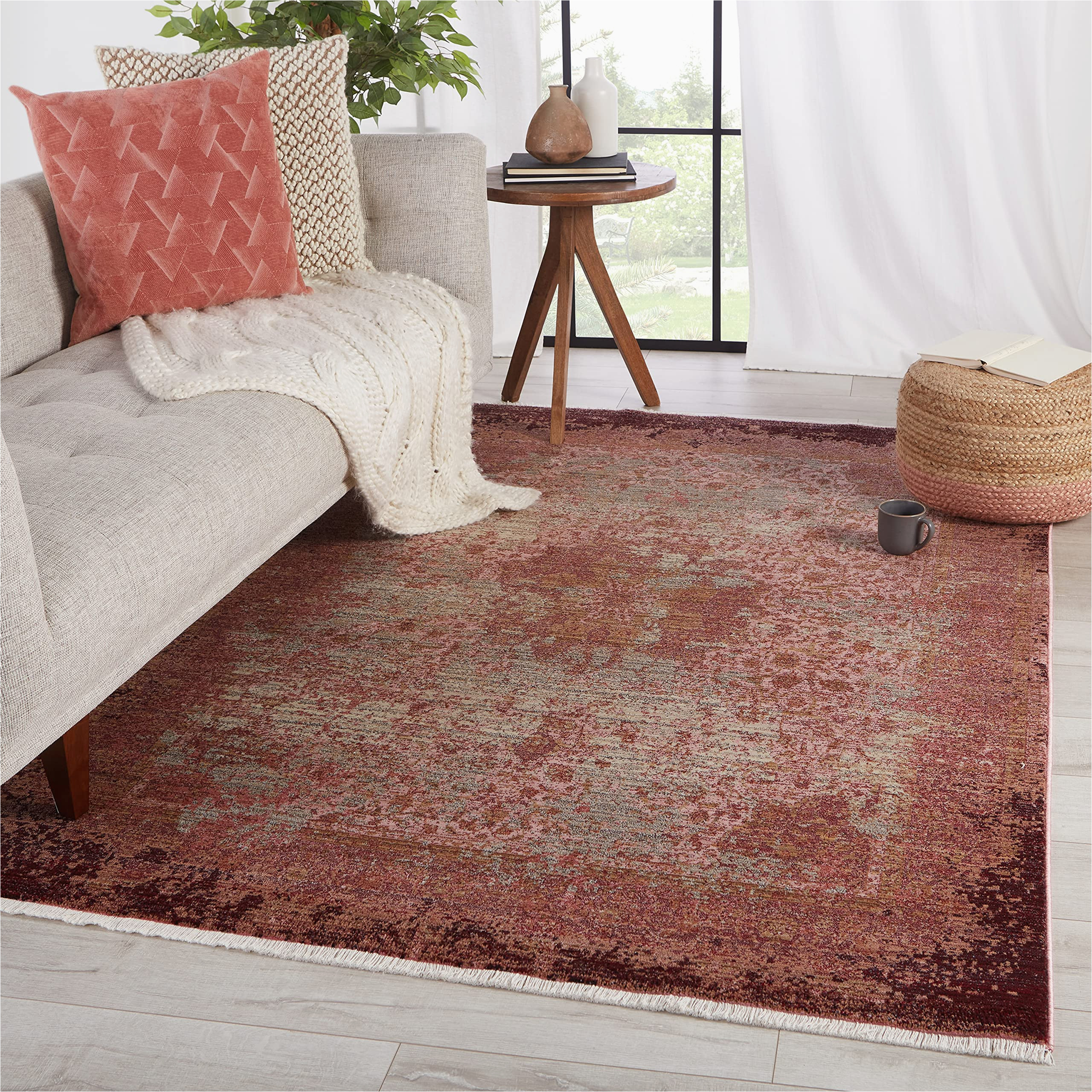 Pink area Rug 5 X 8 Jaipur Living Enyo Medallion Red/ Pink area Rug (5’x8′)