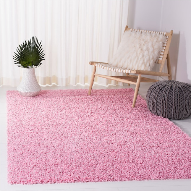 Pink area Rug 5 X 8 Safavieh athens Shag 5 X 8 Pink Indoor solid area Rug In the Rugs …