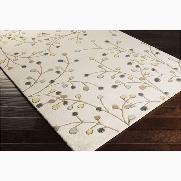 Sakura Branch Floral Wool area Rug Artistic Weavers Aloysia Ivory 2 Ft. X 4 Ft. Hearth Indoor area …